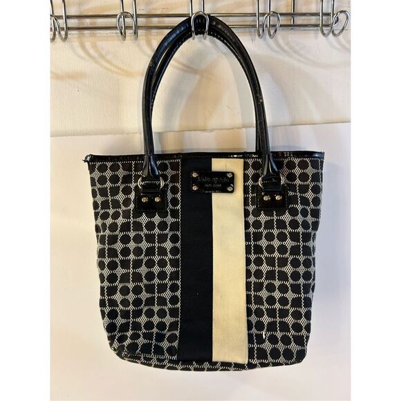 kate spade Handbags - Kate Spade bucket bag black white (discoloration on handles) 13"x10"